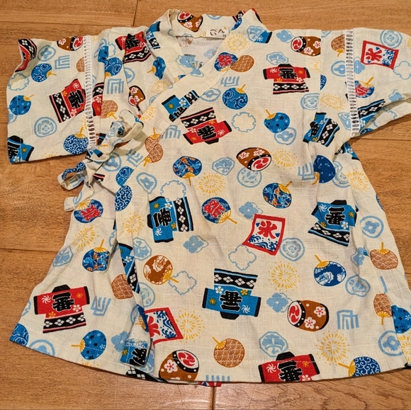2T toddler yukata summer kimono shorts set jinbei - Picture 2 of 5